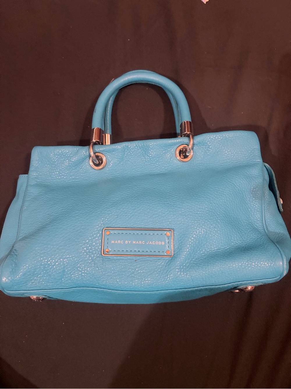Marc by Marc Jacobs Turquoise Blue Pebbled Leather Satchel
